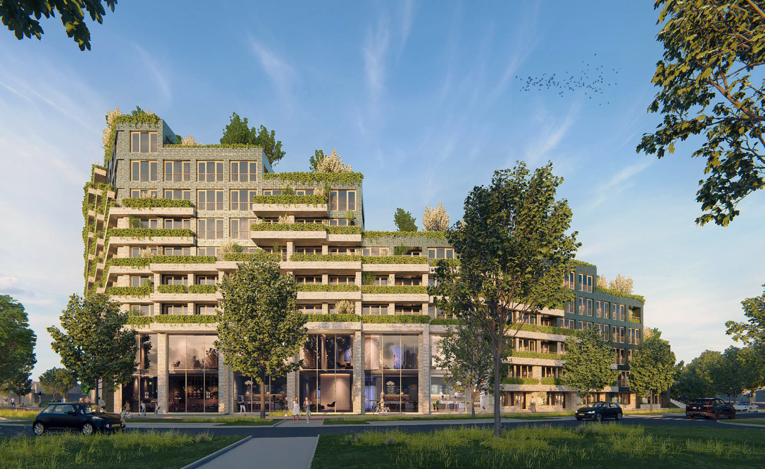 Waar tot 2005 de kaasopslag van zuivelcoöperatie Campina stond, verrijst een modern, trapsgewijs gebouw met een gevarieerd woningaanbod. Kenmerkend voor het gebouw is lucht en ruimte en het vele groen.